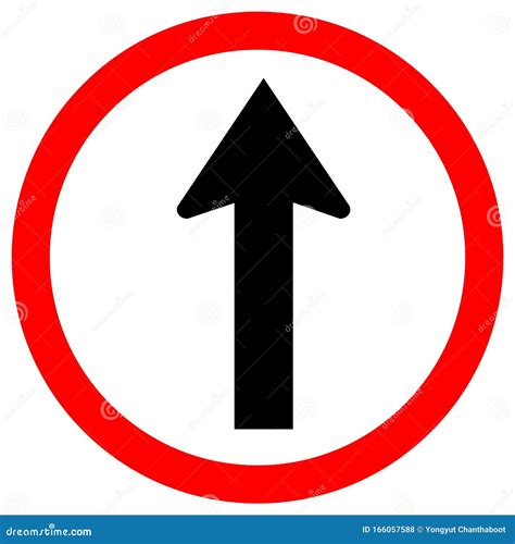One Way Or Go Straight Traffic Road Sign Vector Illustration Isolate