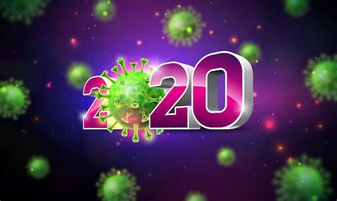 Free Vector 2020 Stop Coronavirus Design With Falling Covid 19 Virus Cell