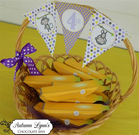 Banana Party Favors At Monkey Birthday Party Filled With Yummy Candy