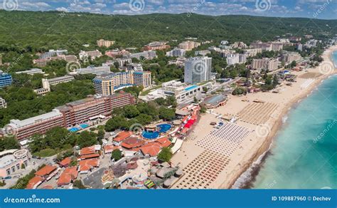 Golden Sands Beach Varna Bulgaria May 19 2017 Aerial View Of The