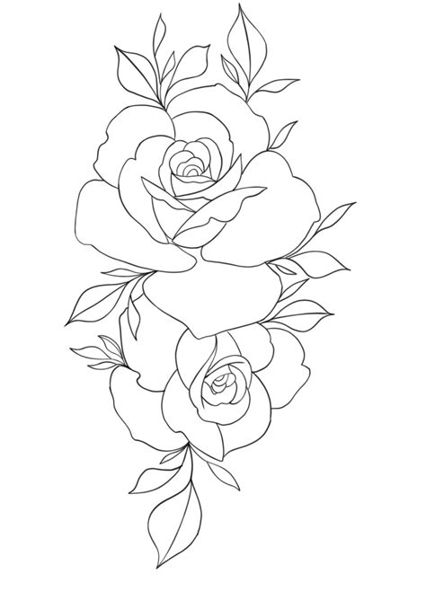 Rose Tattoo Design Outline