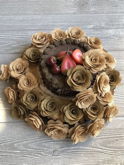 2 burlap flowers burlap rose vintage DIY bouquet cake | Etsy in 2021 | Burlap roses, Burlap ...