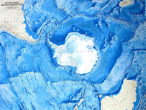 Ocean Floor Relief Maps Detailed Maps Of Sea And Ocean Depths Relief Map Antarctica