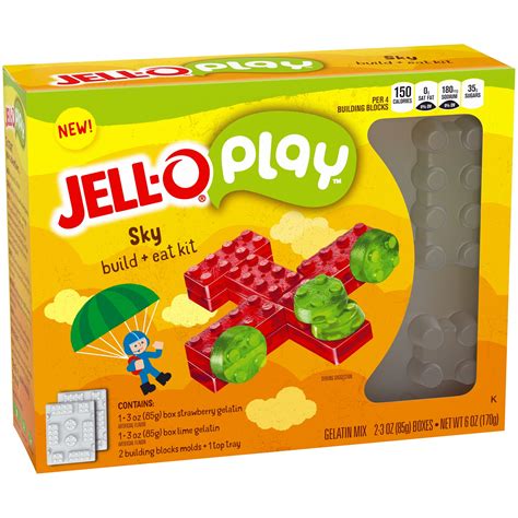 Jell O Play Sky Build Eat Gelatin Kit 6 Oz Box