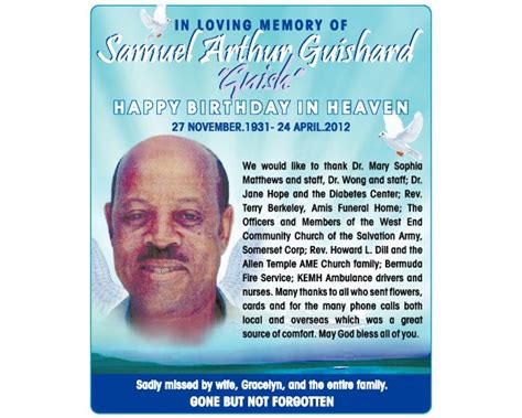 Samuel Guishard Obituary 2012 Somerset Bermuda The Royal Gazette
