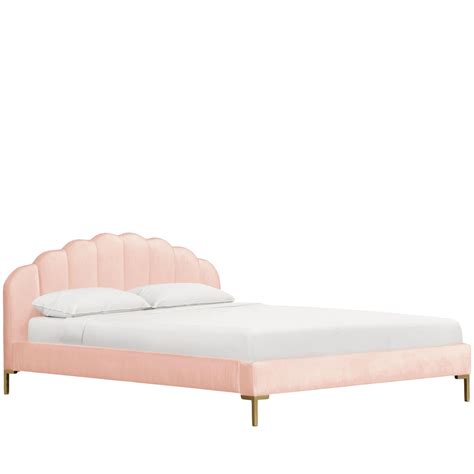 If you have been searching for an uncommon or exceptional look for your bedroom space, it just doesn't get much better than this bed. California King Shell Platform Bed in Titan Pink Champagne ...