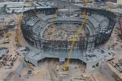 Watch Drone Footage Of Raiders Las Vegas Stadium Under Construction