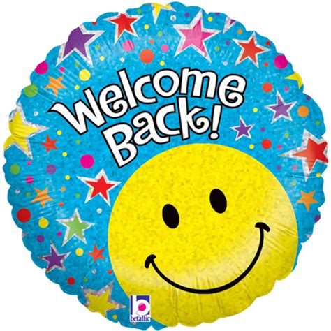 Welcome Back Smiley Face Foil Balloon Cluster Party Blowout