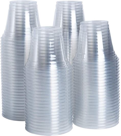 Comfy Package 9 Oz Clear Plastic Cups 100 Pack Plastic Tumblers