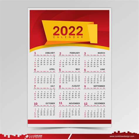 Download 2022 Simple Style Wall New Calendar Design Template Free