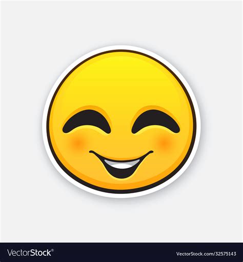 Emoticon For Expressing Emotion Joy With Smile Vector Image