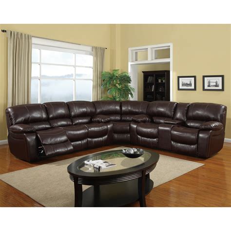 Global Furniture U8122 Leather 3 Piece Reclining Sectional Sofa