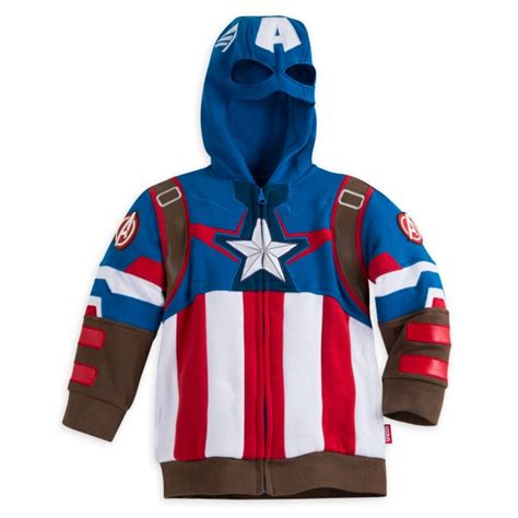 Disney Store Captain America Costume Hooded Sweatshirt For Kids