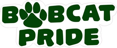 Stickertalk Green Bobcat Pride Vinyl Sticker 6 Inches X 25 Inches