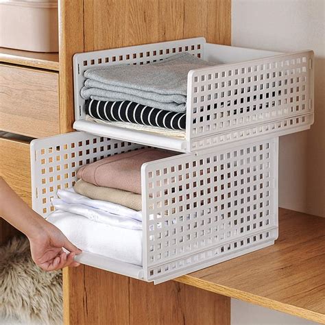 Houtby Stackable Wardrobe Organizer Drawer Plastic Storage