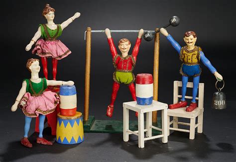 collection of circus figures and accessories from humpty dumpty circus of schoenhut