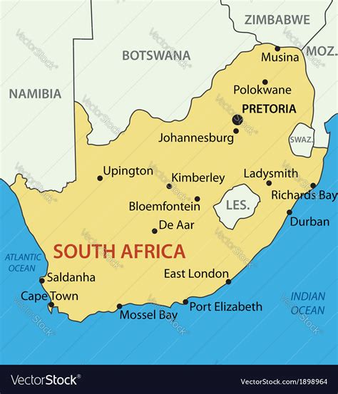 Republic Of South Africa Map Royalty Free Vector Image