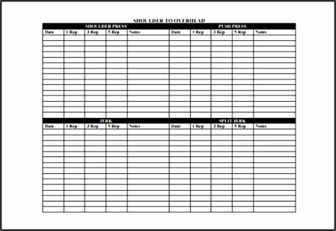 Weight Lifting Template Excel Doctemplates