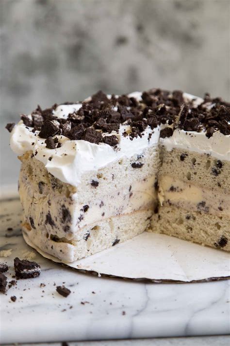 Spread inside of cake with slightly softened ice cream. Cookies and Cream Ice Cream Cake - The Little Epicurean