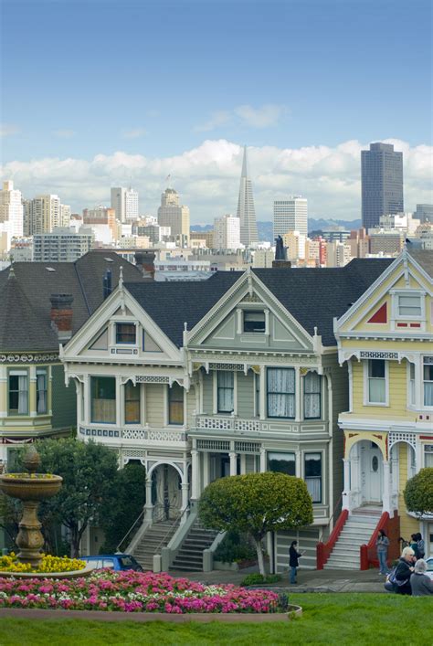 Free Stock Photo Of View Of The Painted Ladies In Alamo Square