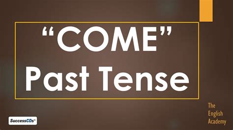 Come Past Tense And Other Forms Of Verb Come Learn English Youtube