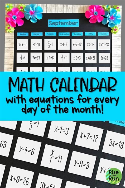I Love This Math Calendar For Decoration In A Math Classroom Every Day