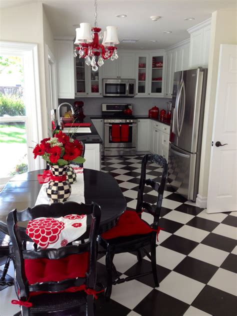 Pin By Elise Jackson On Home Red Kitchen Decor Black And Red Kitchen