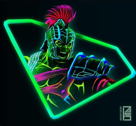 Hulkmarvel Neon Potraits Painting Avenger Artwork Marvel Artwork
