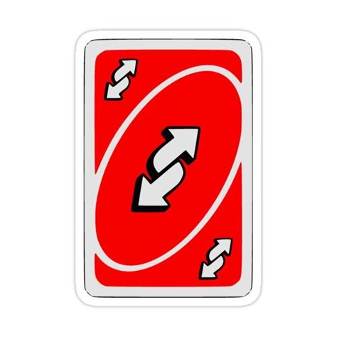 Red Uno Reverse Card Sticker For Sale By Snotdesigns Stickers Uno