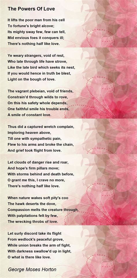 The Powers Of Love The Powers Of Love Poem By George Moses Horton