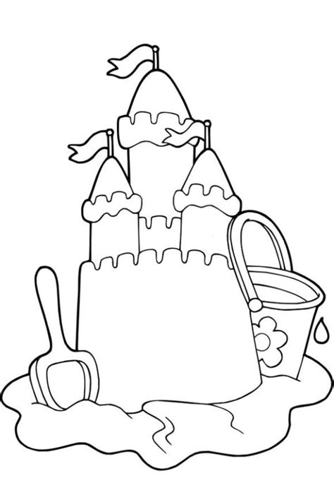 There is something so beautiful about castles. Sandcastle Coloring Page | Summer coloring pages, Castle ...