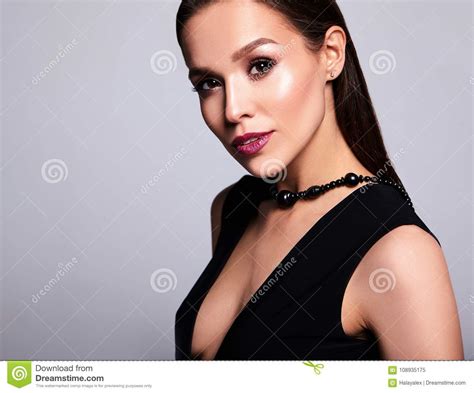 Model In Casual Summer Clothes With Evening Makeup Stock Image Image