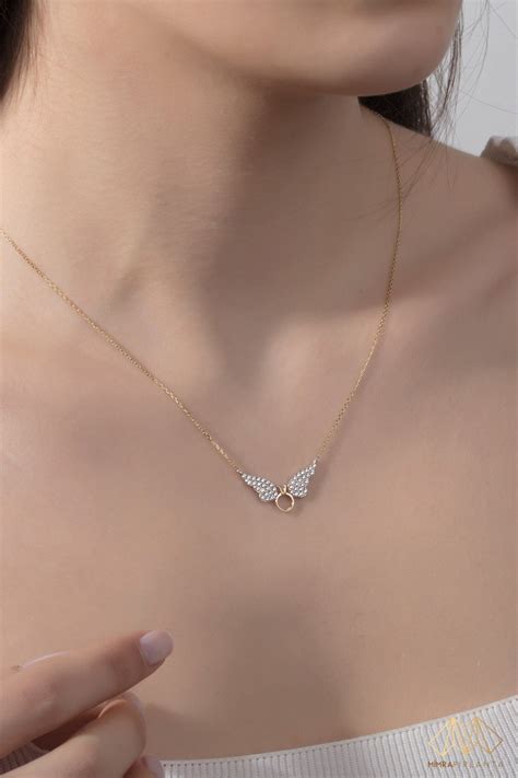 14K Gold Butterfly Necklace Etsy