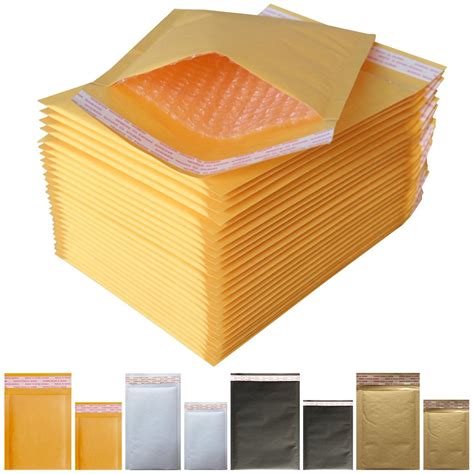 Padded Envelopes Yellow Kraft Bubble Mailers 7x9 Usable