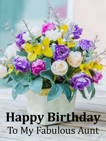 Order & send birthday flowers online with same day and midnight delivery. Gorgeous Flower Bouquet Happy Birthday Card for Aunt ...