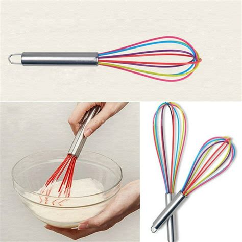 Travelwant Silicone Whisk Stainless Steel Wire Whisk Set Of 3 Heat