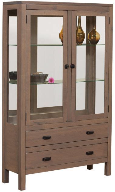 Farrah Modern Wooden Curio Cabinet Countryside Amish Furniture