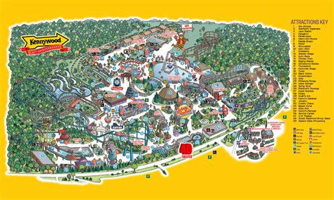Park Map Kennywood Amusement Park Theme Park Map Amusement Park