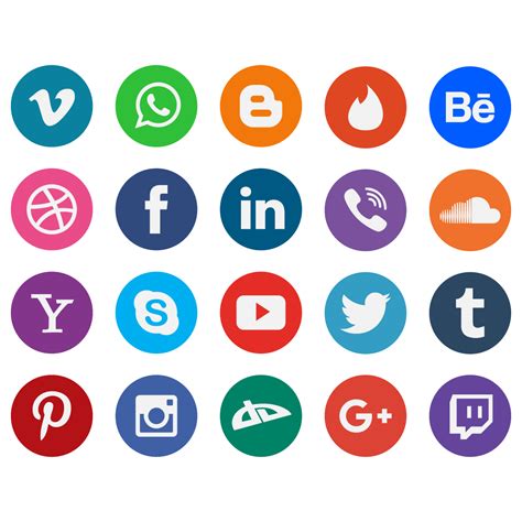 Social Media Symbols Vector At Collection Of Social