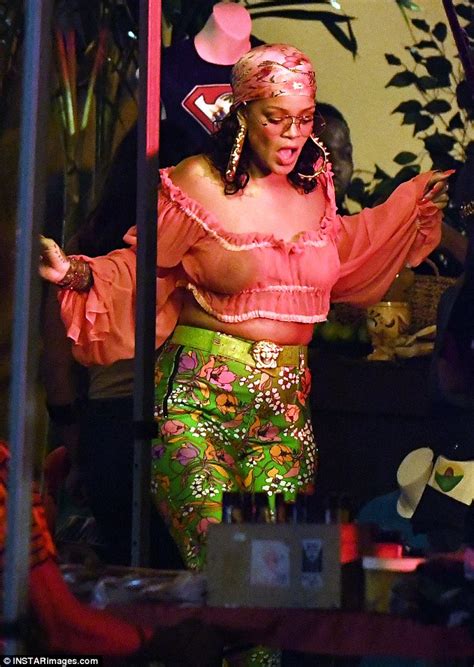 Latest Updates Rihanna Flashes Nipple Piercing In Sheer Top