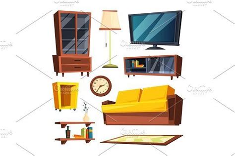 Living Room Furniture Cartoon Perfect Image Reference Duwikw