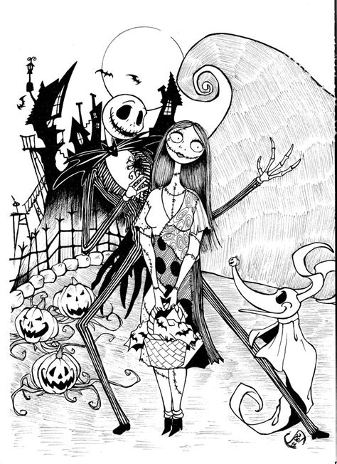 There are no pictures of halloween town or christmas town. Jack and Sally by JaoRamos on DeviantArt