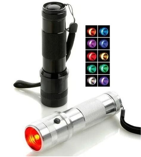 2pcslot Rainbow Rgb Flashlight Colorshine Led Changing Color Light 3w