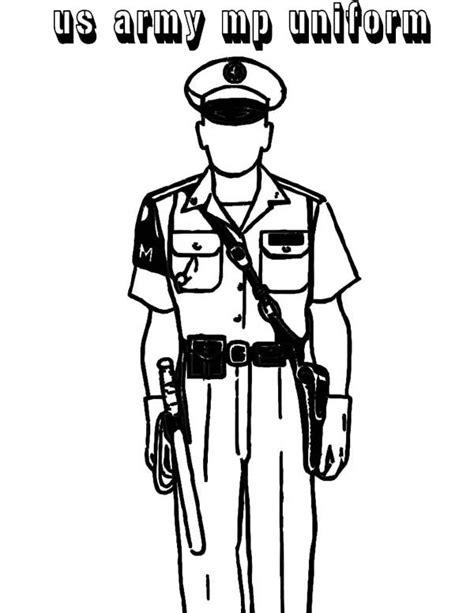 Police Officer Uniform Coloring Pages