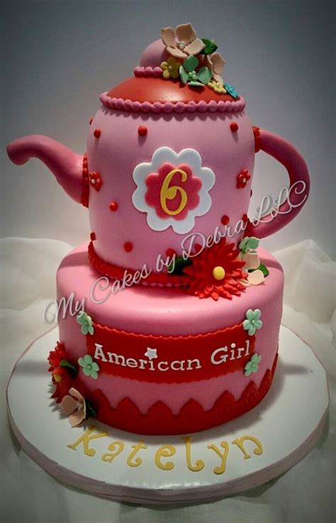american girl tea party themed cake cake decorating community cakes