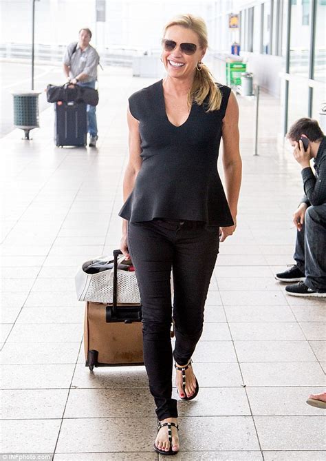 Sonia Kruger Makes Room For Her Baby Bump In Top At Sydney Airport
