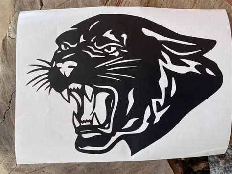 Black Panther Car Decal Angry Panther Wild Animals Decal Etsy