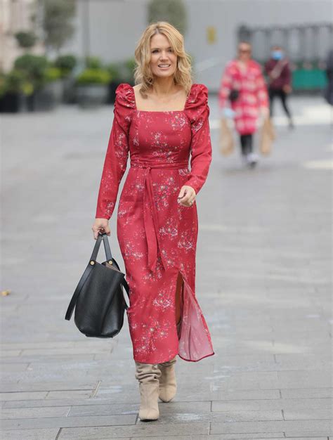 Charlotte Hawkins In A Floral Red Dress Leaves The Global Offices In