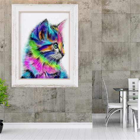 New Colorful Cat Full Drill Diy 5d Diamond Embroidery Painting Craft