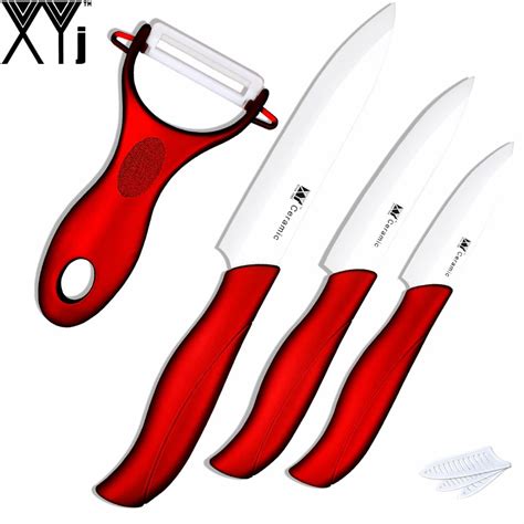 Xyj 4 Piece Ceramic Knife Set Free Covers Paring Utility Slicing